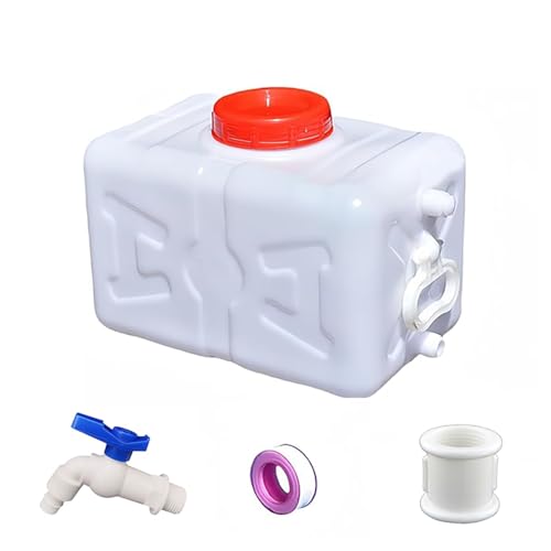 Tanque de agua de gran capacidad con grifo para uso doméstico y al aire libre - Cubo portátil y duradero de almacenamiento de agua de plástico (4 galones)