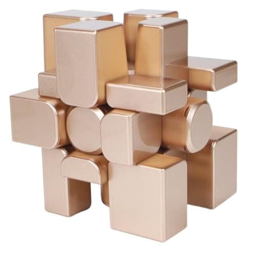 Image of MoYu Mirror 3x3 V2 Shape Mod Puzzle | Rose Gold UV Coated Glossy Finish | Spherical Stability System & Auto-Alignment | High-Performance 3x3x3 Magnetic Logic Brain Teaser for Kids & Adults