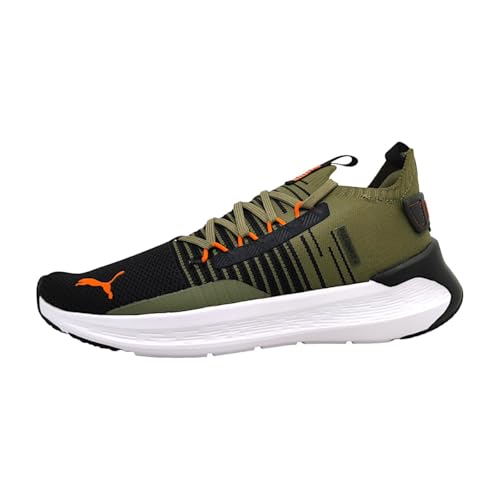 PUMA Softride Symmetry Fuzion, Road Running Shoe Unisex Adulto, Olive Black-Flame Flicker, 37.5 EU