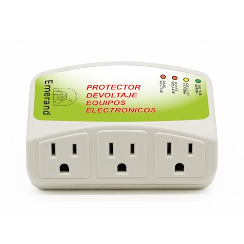 Electronic Voltage Protector(Surge Protector) Household Appliance Voltage Protection OverVoltage and UnderVoltage Protection Socket Surge Protector 3 Outlet For Refrigerator/TV/PC Fire-Resistant Shell