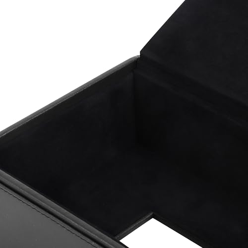 Image of V-CUBE DESIGNS Premium Vegan Leather Tissue Box Holder | Paper Napkin Holder | Sturdy Tissue Case /Cover /Dispenser /Organizer for Home /Bathroom /Office /Table /Desk /Car | Black