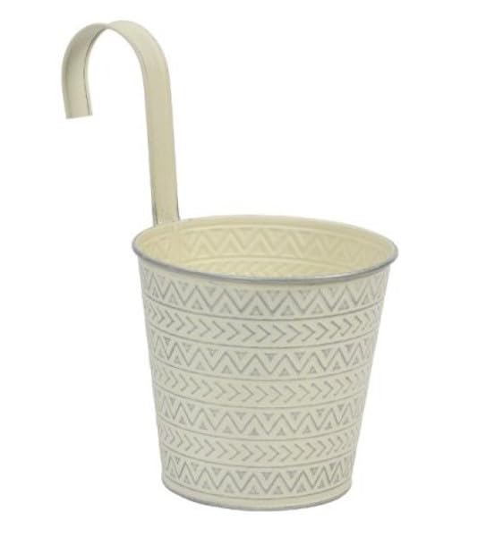 6in Fence & Balcony Hanging Pot - Aztec - Ivory