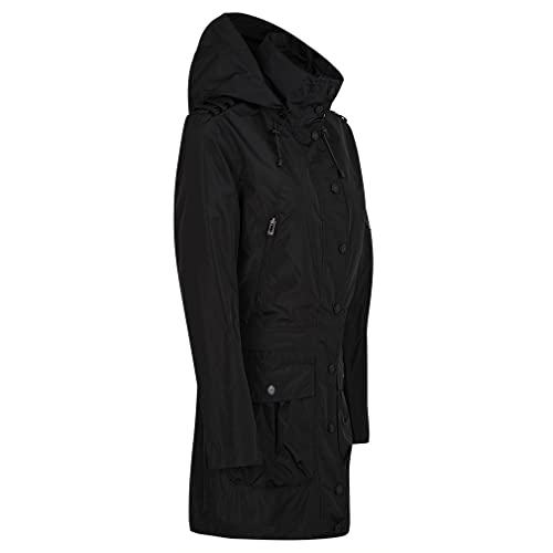 Knuffelwuff Damen Übergangsjacke - Leichte wasserdichte Jacke Lexington Größe: M / 38 Schwarz - Atmungsaktive Regenjacke mit extra vielen Taschen für Outdoor, Wandern, Reisen, Gassi gehen