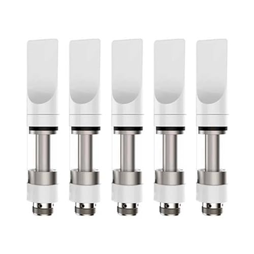 5 Piezas Cartucho Vaping CBD 0.5ml Atomizador 510 Rosca | Tanque Compatible Aceites CBD | Bobina Cerámica 6×1.5mm | Cartuchos Recargables para Cigarrillos Electrónicos Vape (0.5ml-6 * 1.5mm)