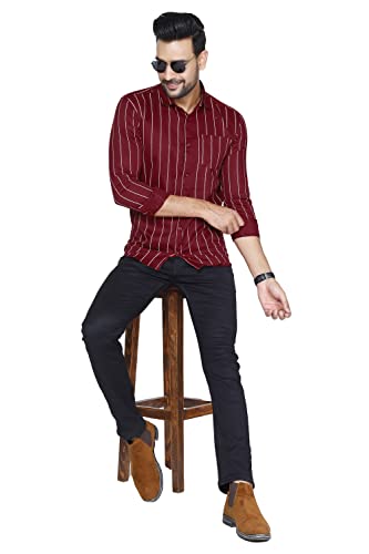 Image of Pure Cotton Solid Slim Fit Semi Casual Shirt for Men's & Boy's (Pack of 1)