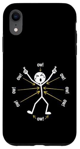 Ow Ow Ow Ow Stickman Figure Humorous Chronic Pain Awareness �X�}�z�P�[�X iPhone XR �p