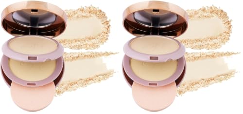 Image of Fashion Colour HD Photography Finish 2 -IN- 1 Compact Powder with Powder Puff | Silky Texture | Ultra-Fine Formula | Blurring Imperfections | Combatting Shine | All-day Long | ( 004, 20g) (Pack of 2)
