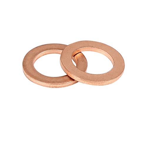 X AUTOHAUX 20 szt. miedziane podkładki płaskie pierścienie do samochodu 10 x 15 x 1,5 mm