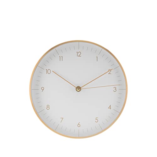 LUUK LIFESTYLE Quartz wall clock with silent movement and no ticking, scandinavian design, housewarming gift idea, decoration, in white and gold LUUK LIFESTYLE Quartz wall clock with silent movement and no ticking, scandinavian design, housewarming gift idea, decoration, in white and gold