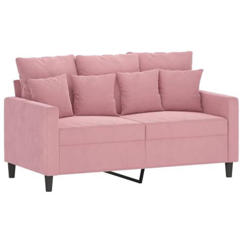 vidaXL Sofagarnitur 3-TLG., Sessel Couch mit Kissen, Sofa Wohnzimmersofa mit Armlehnen, Couchgarnitur Designsofa Sitzmöbel Polstermöbel, Rosa Samt – Bild 5