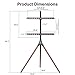 WALI Tripod TV Stand, Modern Easel TV Stand for 45 to 65 inch Screens, Portable TV Floor Stand with Beech Wood Legs Stand, Height Adjustable Corner TV Mount for Home, Studio,Office (TFS001XL), Black