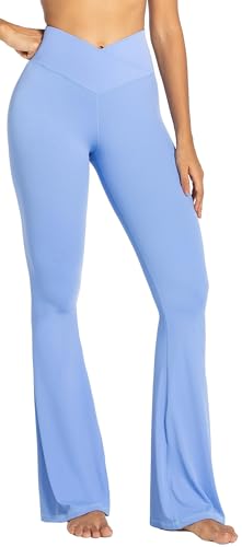 Image of Sunzel Flare Leggings, Crossover Yoga Pants with Tummy Control, High-Waisted and Wide Leg