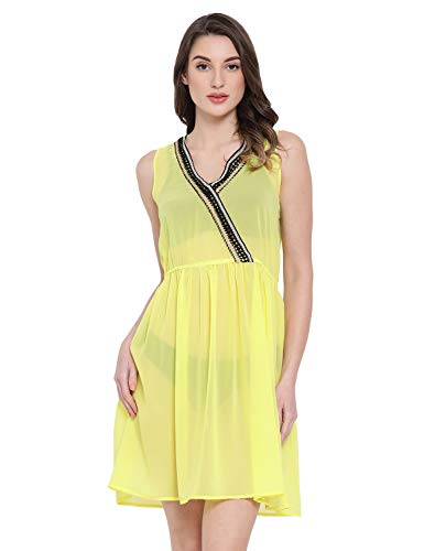 Image of oxolloxo Women's V Neck Polyester Beachwear Dress