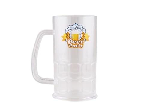 LP Divertissements Lot de 6 - Chope de bière transparente beer party 14cm 50cl