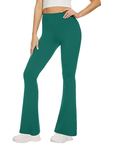 Sundwudu Black Flare Yoga Pants for Women - Soft High Waist Bootcut Leggings Tall & Long Bootleg Pants for Women