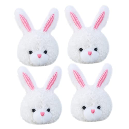 Housoutil 4個ぬいぐるみのウサギ ブローチ カートゥーン風 兼用 装飾 アクセサリー 服 バッグ 帽子 スカーフ ヘアバンド モバイルケース ウェディングブーケ クラフト素材として使用可能