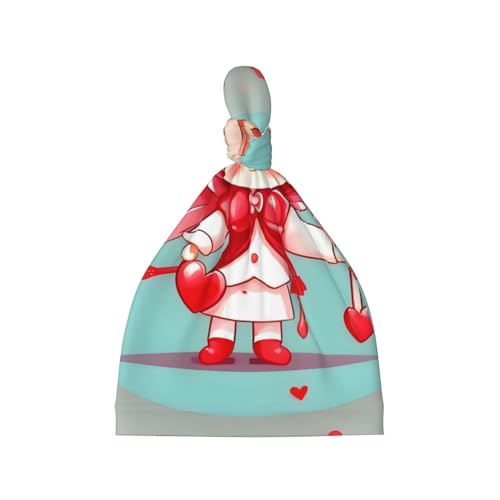 Newborn Baby Hat, Cute Loving boy Print Soft Top Knot Beanie Cap, Cute Baby Headwear for 0-6 Months Black