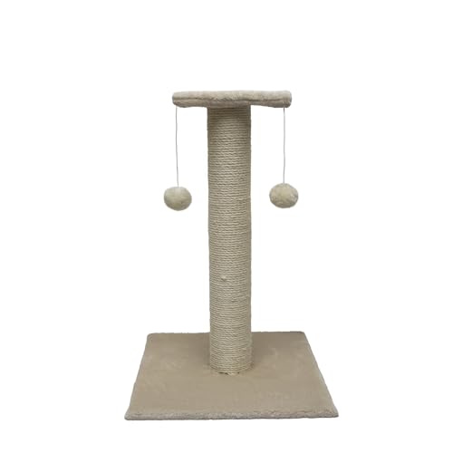 TresGatos .Poste Rascador para Gato.Rascador para Gatos Árbol rascador para Gatos Fabricado España 41 * 41 * 63cm (Beige)
