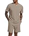 H Hellisal Mens Short Sets 2 Piece Outfits Fashion Summer Tracksuits Casual Set Short Sleeve and Shorts Set for Men