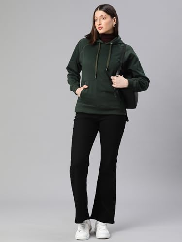 Image of ADBUCKS Women's Cotton Winter Jacket Sweatshirts Casual Drawstring Clothes Pullover Hoodie With Kangaroo Pocket Ii Womens Jacket Ii Winter Sweater Hoodie For Women & Girls