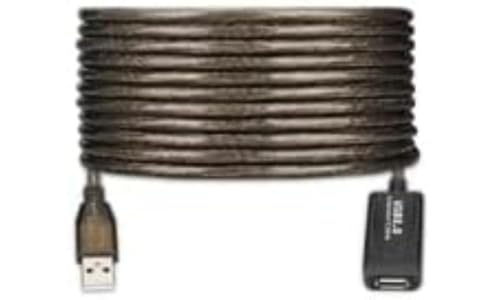 Ewent Cavo Amplificatore USB 2.0 Attivo 25 Metri, Prolunga USB Maschio/Femmina con Ripetitore Segnale Integrato, Alta Velocità 480 Mbps, Ideale per PC, Stampanti, Webcam e Periferiche
