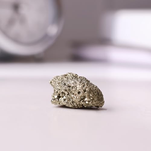 Image of Certified Pyrite Cluster with Authenticity Certificate (40-50 Gm) | Original Pyrite Raw Stone for Wealth, Abundance & Reiki Meditation | Healing Crystal Stone for Vastu Home Decor & Office Desk Decor