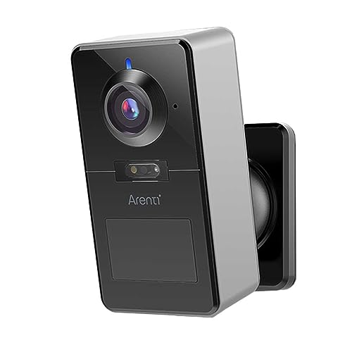 ARENTI Power1Q - Telecamera di sorveglianza wireless 2K 4 MP con batteria agli ioni di litio integrata 9600 mAh, riconoscimento personale basato sull'intelligenza artificiale, audio full duplex,