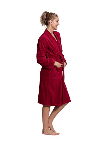 Image of Turkuoise Soft & Absorbent Towel Robe, 100% Cotton Turkish Terry Cloth Kimono Bathrobes for Women