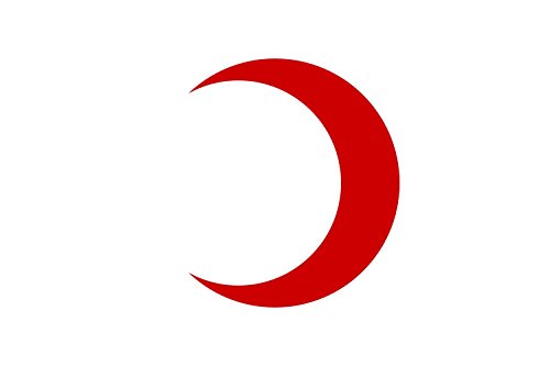 Drapeau Large Red Crescent reverse anti-effilochage format paysage 1.35m²
