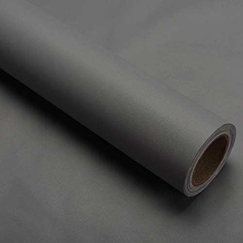 Comparison: Best Grey Color For Kitchen Cabinets 2 15.8" x400"Grey Wallpaper Self Adhesive Paper Film Peel and Stick Wallpaper Grey Adhesive Paper Waterproof Removable DIY Decorative for Kitchen Cabinet Countertops Shelf Liner Upgrade Thicker