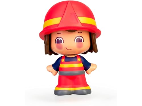 Pinypon - My First, Figura Bombero, Muñequito con traje de bombero de 2 piezas, juego delas profesiones, Regalo para bebés a partir de 12 meses para aprender colores y formas, FAMOSA (700016402)