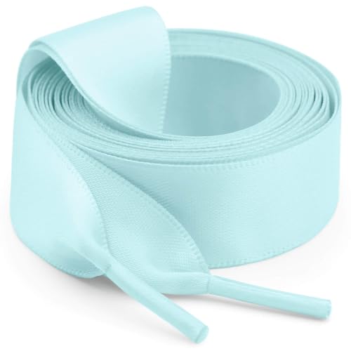 Image of Flat Satin Ribbon Shoelaces WEGOODZF 2cm Wide Shoestrings for Women Girls[2 Pair]