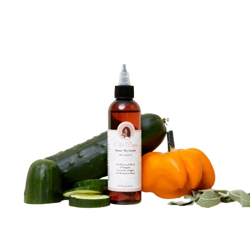 Honor Thy Crown - Organic Scalp & Hair Oil for Elasticity, Breakage Reduction & Hair Growth | Pumpkin, Cucumber, Ginkgo, Licorice Blend | Soothes Dry, Irritated Skin