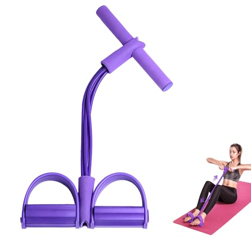 Image of 21 Fitness Resistance Bands-4 Tube Pedal Ankle Puller,2025 Upgrade Stretch Bands for Exercise,AB Training Auxiliary Device,Pedal Resistance Band with Handle for Women Men (Purple)