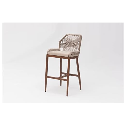 US Furnishing Indoor and Outdoor Waterproof Hand-Crafted Stool, Counter Height Stool Bar Stool High Stool Home Back Dining Chair Comfortable Simple and Beautiful Counter Chair (Counter Height 25)2pcs