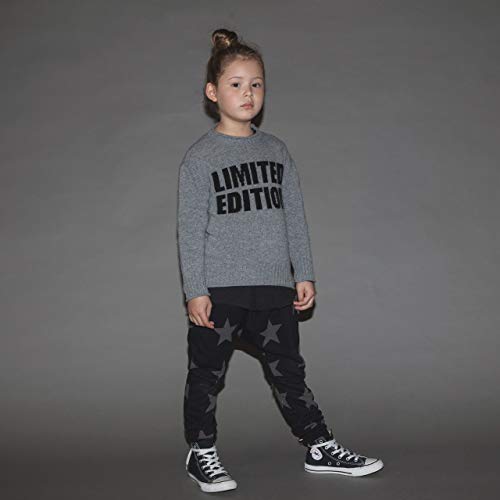 Nununu Toddlers Baggy Pants, Unisex Boys And Girls Harem Sweatpants, 100% Cotton, Heather Grey - Stars, 2-3 Years #TOP4