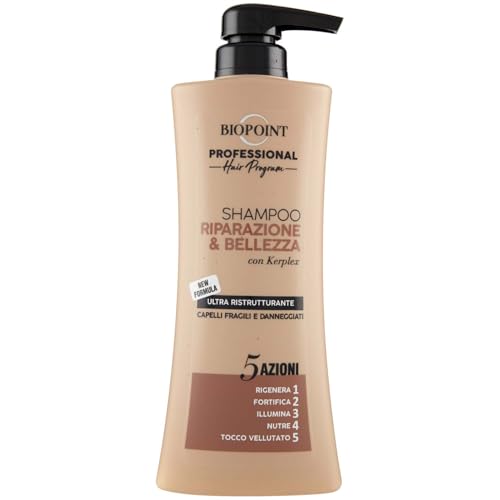 Biopoint Professional Hair Program - Shampoo Capelli Riparazione & Bellezza, Formula Ricca e Cremosa per Rigenerare i Capelli Danneggiati, 400 ml