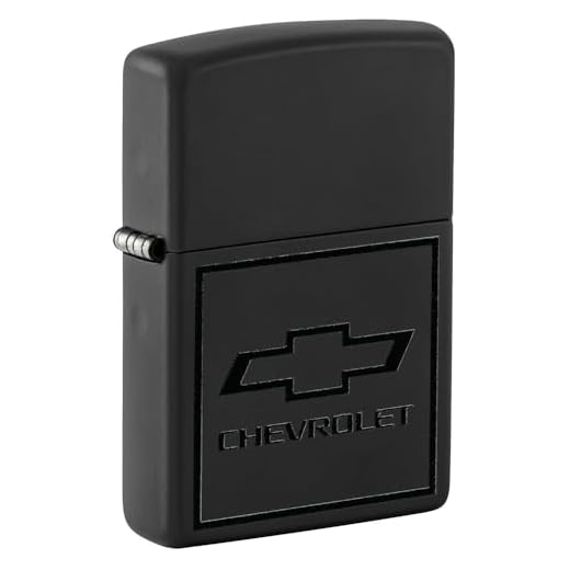 Zippo Chevrolet Bowtie Design Black Matte Pocket Lighter