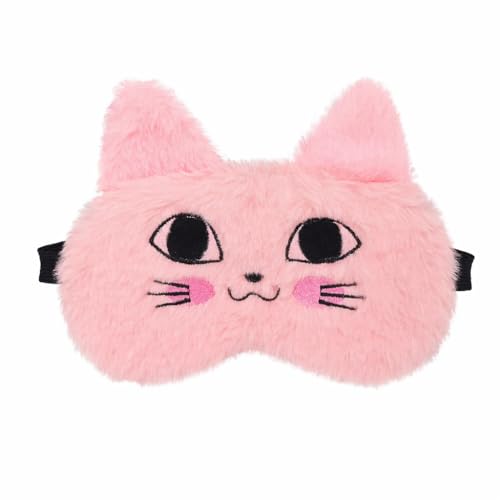Image of Jenna Eye Mask for Sleeping | Soft Sleep Mask for Girls, Women & Children | Colorful Eye Cover for Travel, Naptime & Night Sleep (Fur Tomcat Pink)