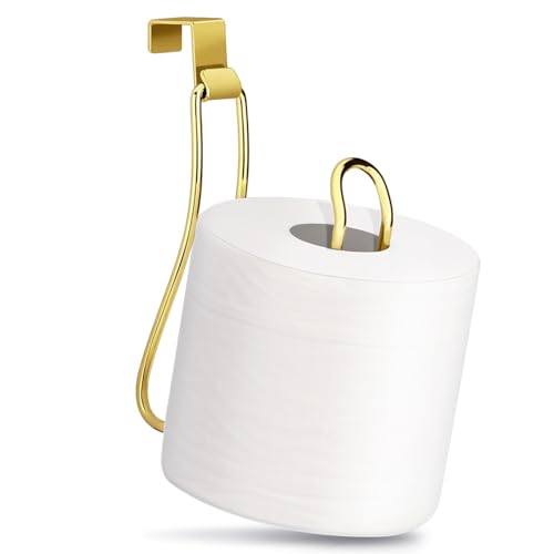 Toilet Paper Holder Over the Tank Toilet Paper Holder Toilet Paper Roll Holder Bathroom Toilet Paper Storage (Gold)
