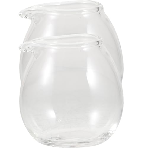 Toyvian 2pezzi Mini Brocca in Vetro Trasparente Bricco per Caffè e Latte Piccolo e Pratico per Salse Cucina e Condimenti Realizzato Materiali Sicuri e Duraturi