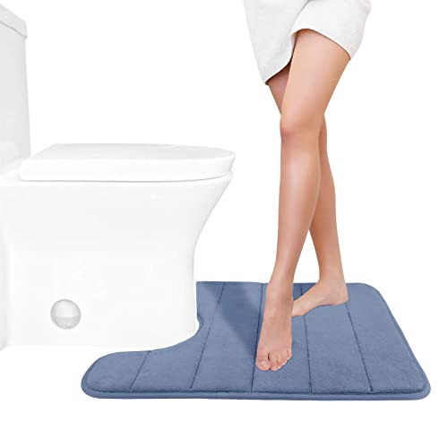 Yimobra Bath Toilet Mat 51 x 61 cm, Non-Slip Memory Foam U-Shaped Contour Rug, Soft Comfortable Bathroom Shower Mats