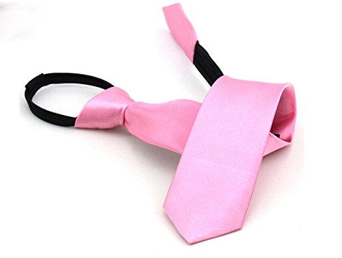 Takestop® Cravatta Seta Raso Rosa Chiaro Zip