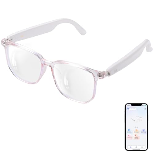 Image of Smart Glasses for Women, AI Translation Bluetooth Glasses, Real-Time Translator, Open Ear Blue Light Filtering Lenses, Supports 165+ Languages, language translator for Traveling Learning(Clear) | Real-Time Translation, Open-Ear Sound Blue Light Filtering Lenses, Supports 165+ Languages, Ideal for Traveling Learning