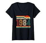 Photo Gallery donna january 1984 limited edition classic 1984 vintage birthday maglietta con collo a v Photo Gallery donna january 1984 limited edition classic 1984 vintage birthday maglietta con collo a v