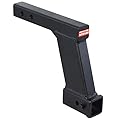 REYSUN 864081 Trailer Hitch Extender with 10-inch Riser/Drop, 2 inch Hitch Receiver, Solid Shank, 10000lbs Capacity