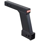 REYSUN 864081 Trailer Hitch Extender with 10-inch Riser/Drop, 2 inch Hitch Receiver, Solid Shank, 10