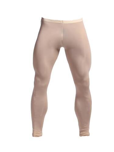 Mufeng Men's Mesh Yoga Pants See Through Sport Tights Compression Pants Workout Bodybuilding Hot Pants Stretchy Nude Medium