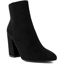 Sugar Womens Winter Chelsea Booties - Chunky High Heel, Pointed Toe, Fashion Ankle Boots-Evvie