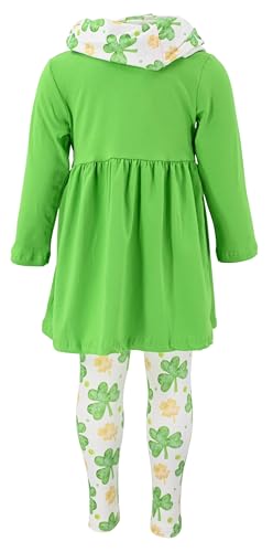 Image of Unique Baby Girls Kids Toddler 3pc Outfit Set Long Sleeve Lightweight Tunic Top Leggings and Scarf
